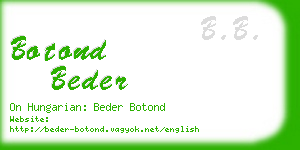 botond beder business card